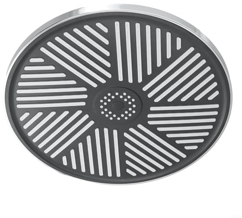 Qualoramall 25,4 cm Regenduschkopf, Hochdruck-Regenfall-Design, mit abnehmbarer, leicht zu reinigender Platte, 360° drehbar, übergroße ABS-Badezimmerarmatur in Silber für Lo