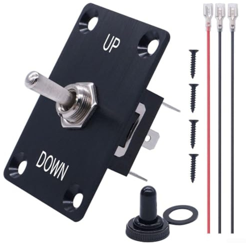 Interrupteur à bascule momentané d'inversion de polarité inversée 12 V 30 A avec plaque en aluminium et couvercle étanche pour contrôle du moteur dans les systèmes d'alimentation des véhicules