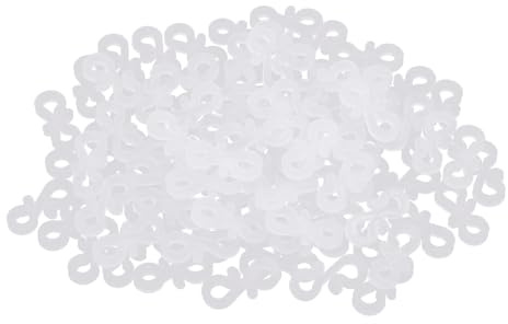 BOHUIMYI 100 Pack Mini S Gutter Hooks for Outdoor String Lights, White | S-shaped outdoor gutter hooks for string lights, waterproof frost-resistant, fits gutters fences decks, party holiday use