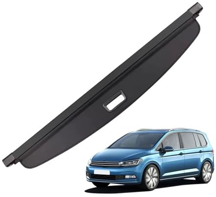 QINSHU Laderaumabdeckung Für VW Für Touran 2016-2022 Versenkbare Trunk Cargo Abdeckung Paket Rack Anti-Peeping Schild Privatsphäre Auto Zubehör Kofferraumabdeckung(Kohlefaser)