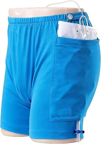 XINRISHENG Inkontinenz-Pflegeshorts, Fistel-Hosen, Katheter-Unterwäsche Inkontinenzhosen, Urinbeutel-Unterwäsche mit doppelten Taschen,3XL