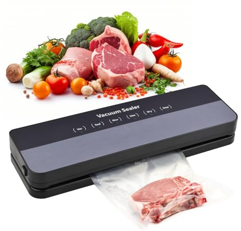 Vacuum Sealer, 5 in 1 Vacuum Sealer with 65 KPA Powerful Suction, Vacuum Sealing Machine for Food, with 10Pcs Vacuum Bags, 30cm Longer Sealing Bar, for Dry and Moist Food Fresh Preservation