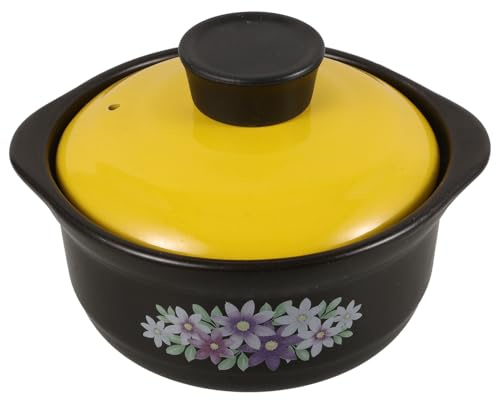 SOLUSTRE Cazuela de Barro para Cocinar Sopa de 1.3l Doble Asa, Resistente y Antigrietas, Adecuado para Uso Doméstico y Restaurante