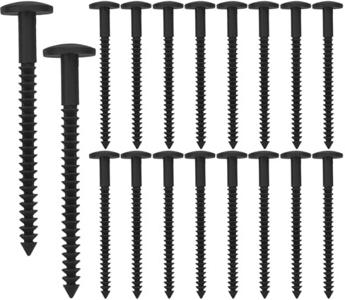 VINTORKY 18 sujetadores de vinilo para contraventanas exteriores, tornillos de plástico negro de 7,6 cm (3 pulgadas), clavijas de fijación para ventanas exteriores, pasadores Lok para fijación e