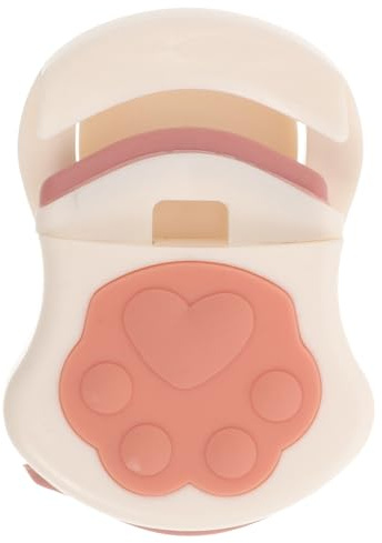 Rizador de Portátil de Gato Pestañas Mini para Maquillaje y Viaje | PC y Silicona, Diseño de Pata de Gato Blanco, Uso Sencillo, para Mujeres, Forma Delicada