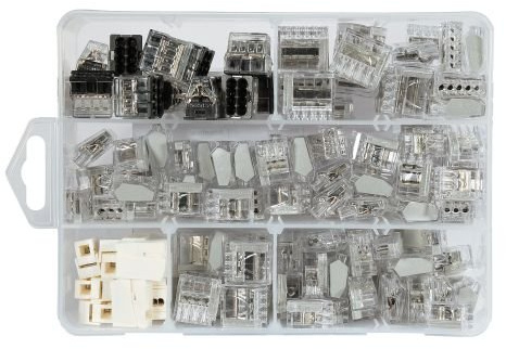 ViD Steckklemmen I Verbindungsklemme Tranparent-Sortiment Box 1-2,5 mm² 145 Stück
