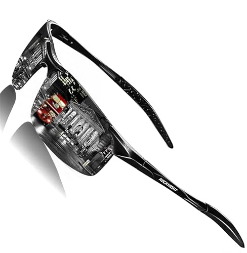 ROCKNIGHT Polarized Sunglasses Men UV Protection Mirrored Golf Sports Rimless Shades