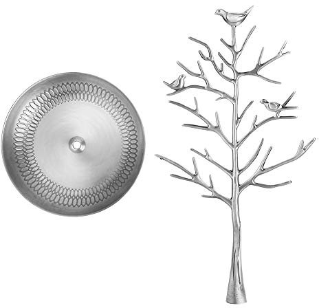 Orecchini albero denaro,Orecchini di collana,Espositore per orecchini con orecchino portagioie,Orecchini collana gioielli appesi strumenti di archiviazione(Antique Sliver)