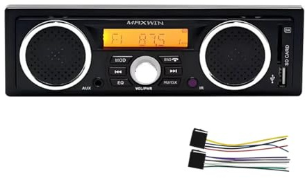 Autoradio Bluetooth Incorporado 2 Altavoces Reproducción de Audio 1 DIN Radio para automóvil Reproductor de Audio MP3 Bluetooth Estéreo Manos Libres Compatible con FM USB SD AUX