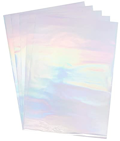 SUPERFINDINGS 50 Fogli di carta stagnola reattiva 11.4x7.3in Rettangolo metallico carta stagnola di trasferimento Toner foglio di carta stagnola reattiva per stampante laser + laminatore fai da te