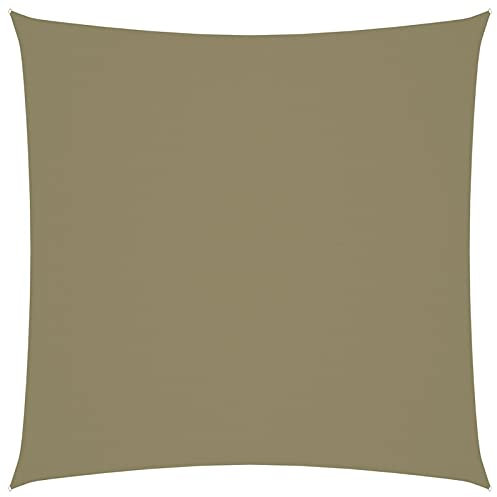 Tidyard Tenda Parasole Vela Parasole in Tela Oxford, Quadrato 7x7 m, Vela Ombreggiante/Tende da Sole per Esterno, Protezione Raggi UV, Tende a Vela per Terrazzo Balcone Giardino Piscina, Beige