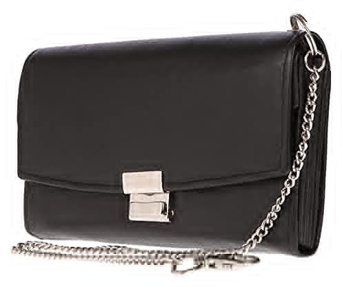 Christian Wippermann Kellner Geldbörse Echt Leder - Große Kellnerbörse mit Kette 41 cm - 17x10x3 cm - 4 Scheinfächer für 100/200 Euro, Kleingeldfach, 4 Kartenfächer, Reißverschlussfach