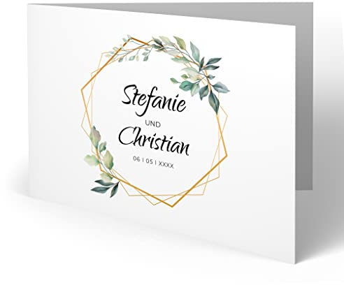 (60 x) Einladungen zur Hochzeit Hochzeitskarten Einladungskarten Karten Goldrahmen