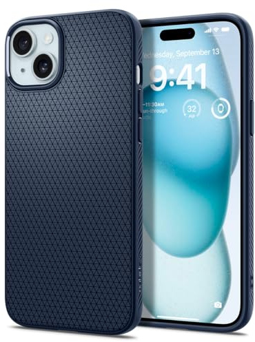 Spigen Liquid Air Case Compatible with iPhone 15 - Navy Blue