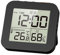 Horloge de Salle de Bain, Minuterie de Douche Numérique pour Salle de Bain, Horloge Murale de Cuisine avec Alarme, Minuterie Tactile étanche Portable, Thermomètre Intérieur, Hygromètre, Noir