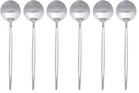 Bidasoa Set de 6 Cucharas Mesa Inox Fosil de Acero Inox 19x3x2cm | Acero, Acero Inox, forma rectangular, acabado mate, 19x3x2cm