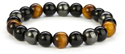 Perlenarmband Herren mit 12mm - Onyx Perlen I Elastisches Kugelarmband - Geschenk für Männer aus echten Natursteinen