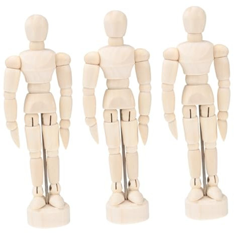 NUOBESTY 9stücke Holz Mannequin Figuren Bewegliche Zeichnungspuppen Für Künstler Proportional Und Stabil Für Büro Und Wohnraumdekoration Beige