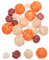 QUARKZMAN 20uds Floresero Relleno Decorativo Bolas, 2.4/2/1.6/1.2 Naranja/Beige/Marrón/Blanco Mimbre Ratán Decoración, Bolas Cuenco Rellenos para Hogar Decoración, Centro Mesa