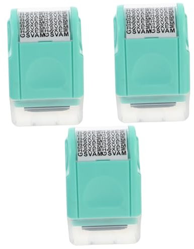 SHOWERORO 3pcs Custom Privacy Stamp Roller Security Seal for Personal