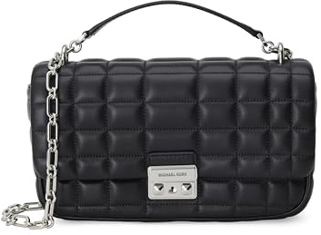 Michael Kors Tribeca Large Convertible Chain Shoulder Bag, Silver-Tone Hardware/Black