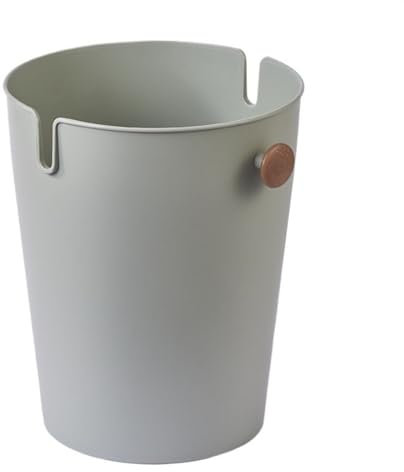 Moderno cubo de basura redondo de plástico con asas de 2.6 galones con parte superior abierta para sala de estar, oficina, cocina, contenedor de basura creativo para el hogar, oficina, té, verde