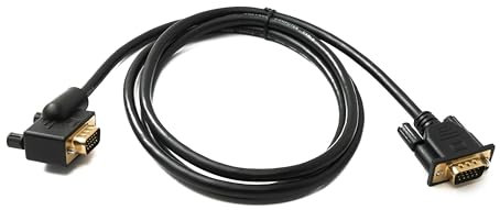 System-S D Sub15 Cavo 150 cm HD VGA 15 Pin maschio a maschio DB15 Angolo Left Angled Adattatore