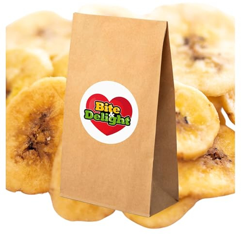 Bite & Delight 1kg Chips de Plátano Sin Azúcar – Snack Saludable de Plátano Deshidratado, Rico en Fibra y Vitaminas – Ideal para Muesli y Yogur