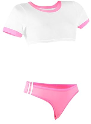 Ensemble Lingerie Fine Costume de Cosplay d'anime pour Femme, Ensemble de Lingerie Japonaise avec Haut et String 2 pièces Body Montant (One Size)