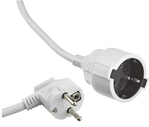 Cable Blanco alargador prolongador 4 m conex H05VV-F 3G1.5mm², 3680W 250V 16A Uso en hogar y Oficina