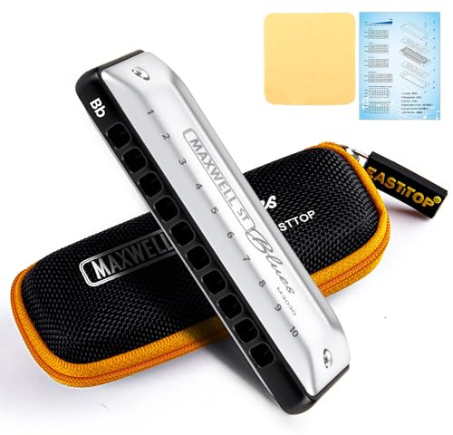 East top MAXWELL ST Blues Armonica Sib, overblow e bending professionale 10 fori MS030 Organo a bocca per tutti i livelli adulti, suonatori professionisti e studenti