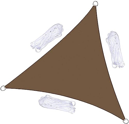 Tenda a vela triangolare, protezione UV, 5 x 5 x 5 m, parasole per esterni per balcone e giardino, in tessuto impermeabile, anti-UV, elegante vela ombreggiante per patio e terrazza