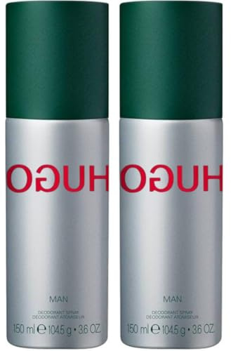 HUGO Man Deodorant Spray for Men, 150ml, Pack of 2