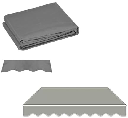 Toldo retráctil manual de lona gris duradera – Repuesto de parasol para exteriores, para patios, terrazas y restaurantes – 2,5 m x 1,5 m resistente a la intemperie