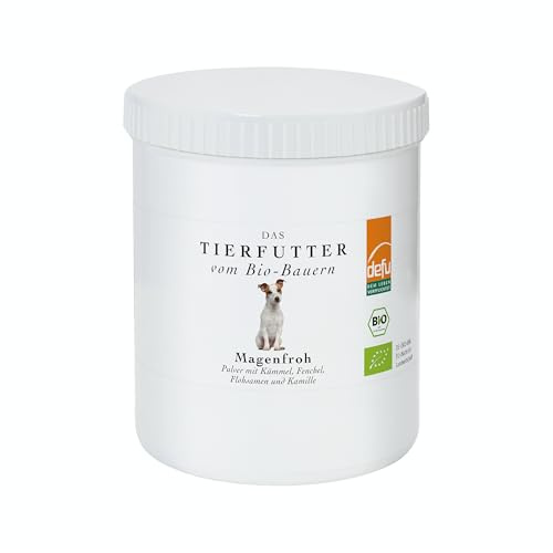 defu Futterzusatz | 1 x 250 g | Hund Bio Magenfroh | Premium Ergänzungsfuttermittel mit Kümmel, Fenchel, Flohsamen und Kamille in Bio Qualität für ausgewachsene Hunde