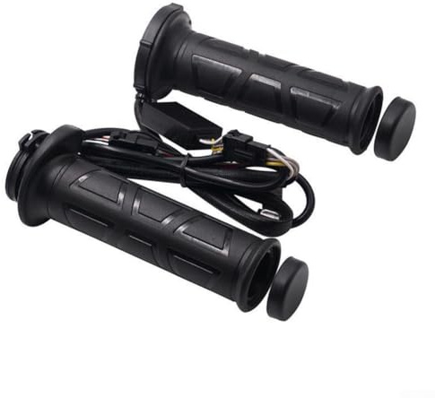 Empuñaduras calefactadas para motocicleta, 12 V, 22 mm, ajustables para manillares, compatibles con scooter, kits de ATV Trike, control de 50 ° C-70 °C, color negro