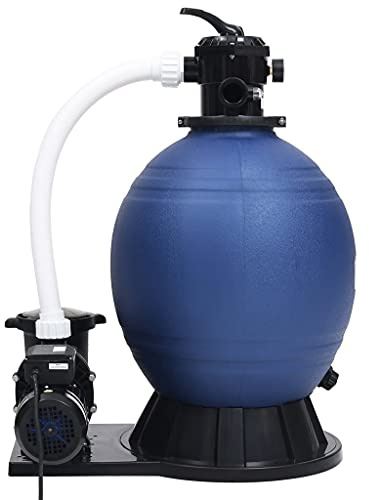 Filtre à sable 1000 W pour piscine 18 m³/h, filtre à sable avec valve à 7 voies, pompe de piscine pour bassins hors-sol et bassins encastrés, chaudière de 560 mm