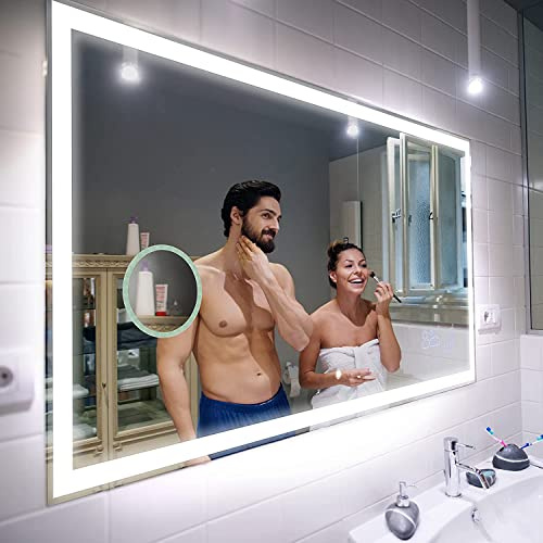 FORAM Badspiegel mit Beleuchtung - Led Spiegel Bad - 140x60 - Badezimmerspiegel Nach Maß - auf Individuelle Bestellung Gefertigt - Modernes Design - Ohne Rahmen