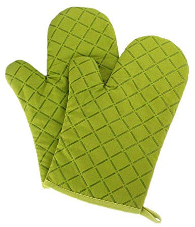Guanti da forno antiscivolo di alta qualità (1 paio) Guanti da barbecue in silicone estremamente resistenti al calore Guanti da forno – per cucinare, barbecue isolanti (verde)