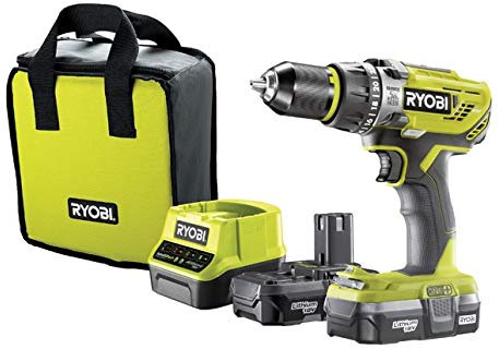 Ryobi ONE+ 18V 2x 1.3Ah Li-Ion Cordless Compact Combi Drill Kit - R18PD3-213S - 3 year Warranty