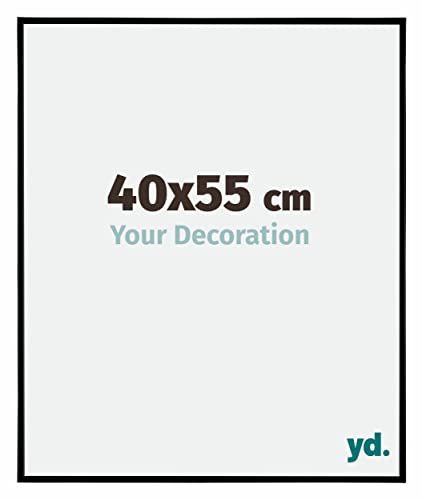 Your Decoration - Cadre photo 40x55 cm - Noir Mat - Cadre Photo en Plastique Avec Verre acrylique - Anti-Reflet - Cadre 40x55 - Evry