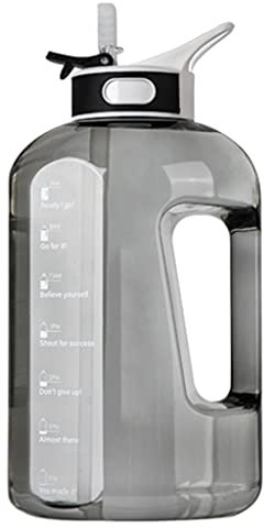 bottiglia d acqua 133oz / grande 1 gallone BPA. Brocca gratuita con impugnatura palestra riutilizzabile e sport all'aperto bottiglia d'acqua ispiratrice grande capacità bottiglia d acqua sportiva