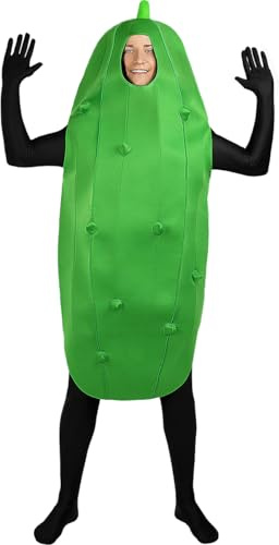 Funidelia | Disfraz de pepinillo para hombre y mujer Comida, Bebida - Disfraz para adultos y divertidos accesorios para Fiestas, Despedida de Soltero, Carnaval y Halloween - Talla única - Verde