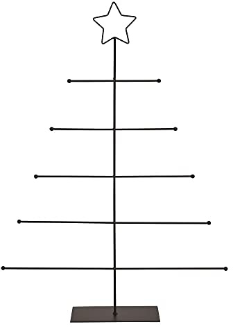 Moderner Tannenbaum Metall Schwarz – XXL Weihnachtsbaum Aufsteller Deko – Minimalistische Weihnachtsdeko Baum Figur für Tisch Sideboard Advent Weihnachten