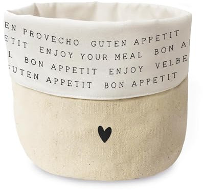 Grafik-Werkstatt Stoffkörbchen aus 100% Baumwolle | Brotkorb | Utensilo | Enjoy your meal