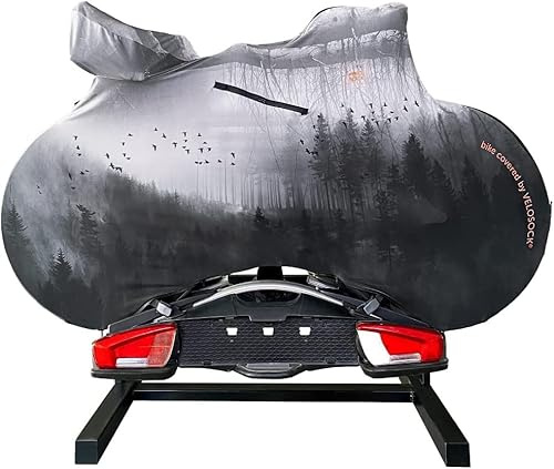 VELOSOCK Bicycle Cover for Car Racks Mystic Forest - Full Bike Protection, Travel-Friendly, Water-Resistant, and Durable - for ROAD bikes