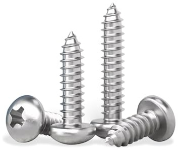 #8 x 3/4 (100 Pack) Pan Head Phillips Screws Sheet Metal Self-Tapping Screws, 304 Stainless Steel Screw