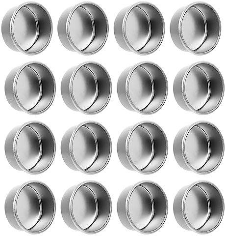 MAGICLULU 20Pcs Candle Cup Metal Tea Light Candle Tins Empty Candle Holders for Candle Making Christmas Wedding Table Decoration 1.6 Inch