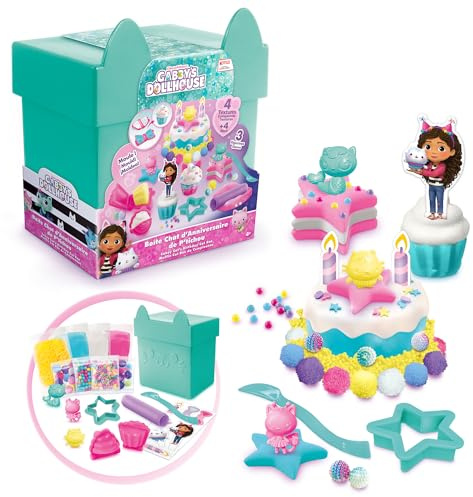 Canal Toys - Boîte Chat d’Anniversaire P’tichou - Kit Créatif Pâte à Modeler Enfant - Crée Tes Gâteaux d’Anniversaire Colorés - Activité Manuelle Ludique & Cadeau Original - GAB 015