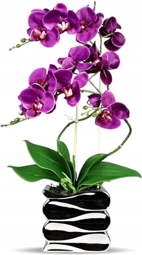 Künstliche Orchidee | Künstliche Blumen | Orchidee in einem Silber Topf | Lila